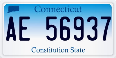 CT license plate AE56937