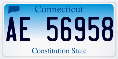 CT license plate AE56958