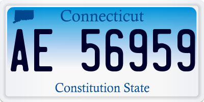 CT license plate AE56959