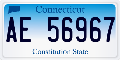 CT license plate AE56967