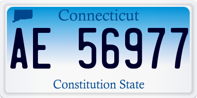 CT license plate AE56977