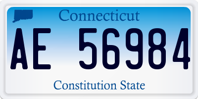 CT license plate AE56984