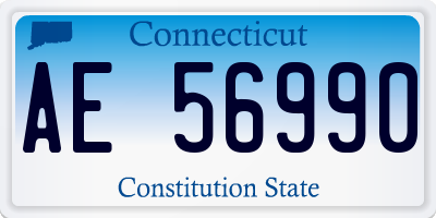 CT license plate AE56990