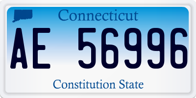 CT license plate AE56996