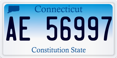CT license plate AE56997