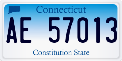 CT license plate AE57013