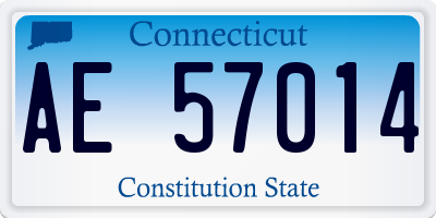 CT license plate AE57014