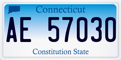 CT license plate AE57030