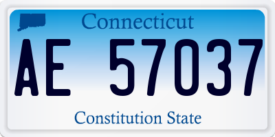 CT license plate AE57037