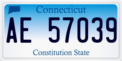 CT license plate AE57039