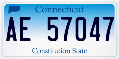 CT license plate AE57047