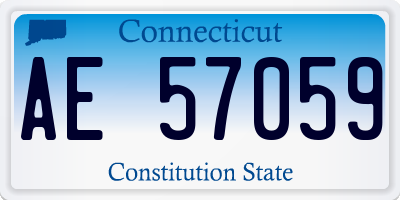 CT license plate AE57059
