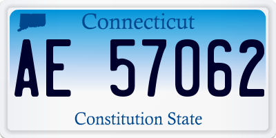 CT license plate AE57062