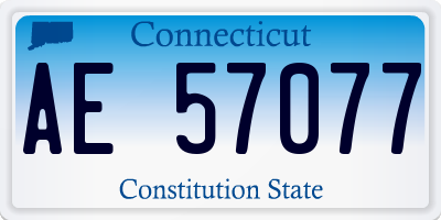 CT license plate AE57077