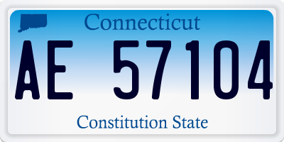 CT license plate AE57104