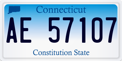 CT license plate AE57107