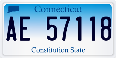 CT license plate AE57118