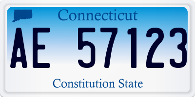 CT license plate AE57123