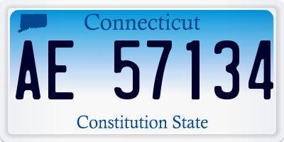 CT license plate AE57134