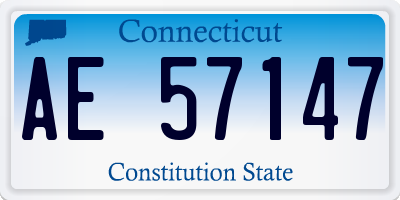 CT license plate AE57147