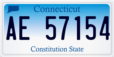 CT license plate AE57154