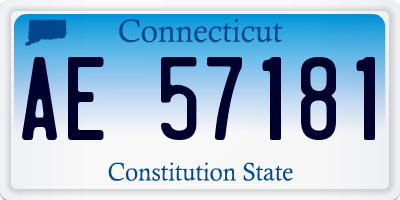 CT license plate AE57181