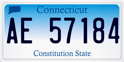 CT license plate AE57184