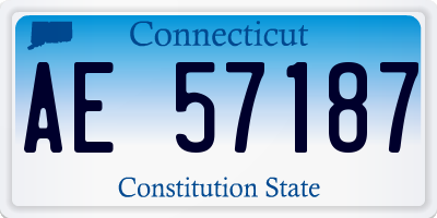 CT license plate AE57187