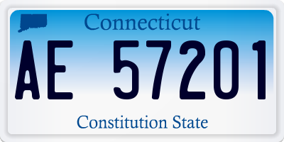 CT license plate AE57201