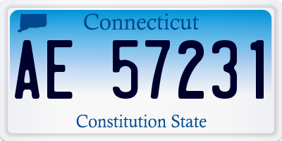 CT license plate AE57231