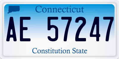 CT license plate AE57247