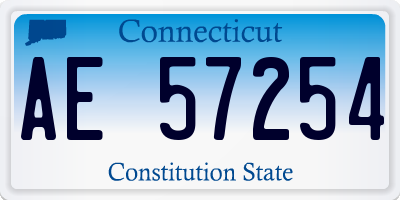 CT license plate AE57254