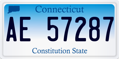 CT license plate AE57287