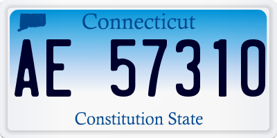 CT license plate AE57310