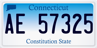 CT license plate AE57325