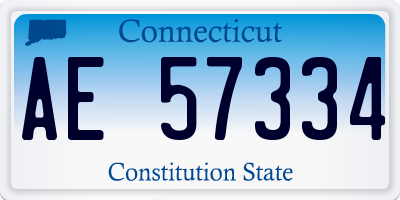 CT license plate AE57334