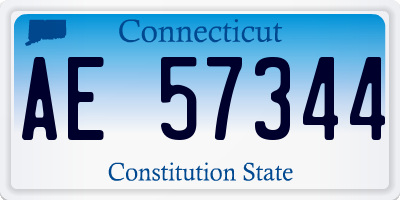 CT license plate AE57344