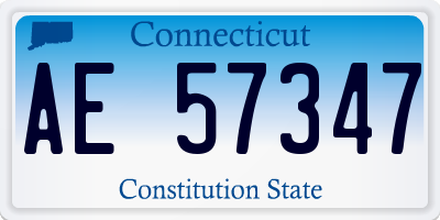 CT license plate AE57347