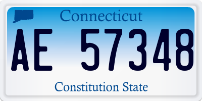 CT license plate AE57348