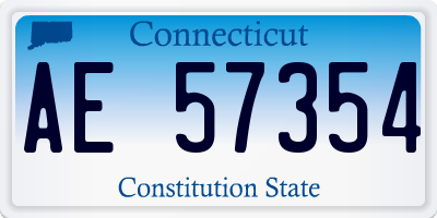 CT license plate AE57354