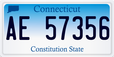 CT license plate AE57356