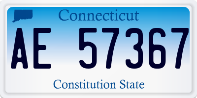 CT license plate AE57367