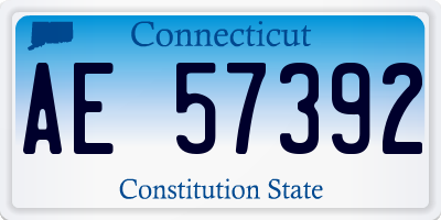 CT license plate AE57392