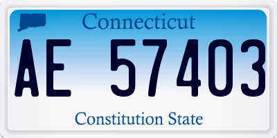CT license plate AE57403