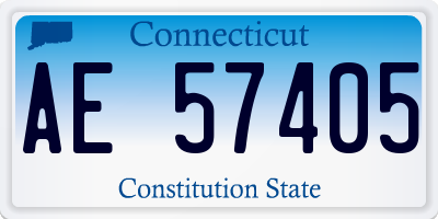 CT license plate AE57405