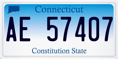 CT license plate AE57407
