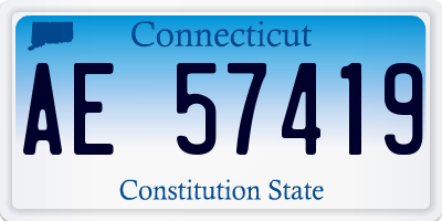CT license plate AE57419