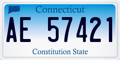 CT license plate AE57421