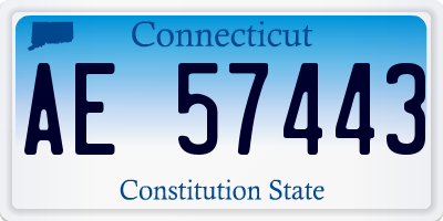 CT license plate AE57443