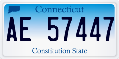 CT license plate AE57447